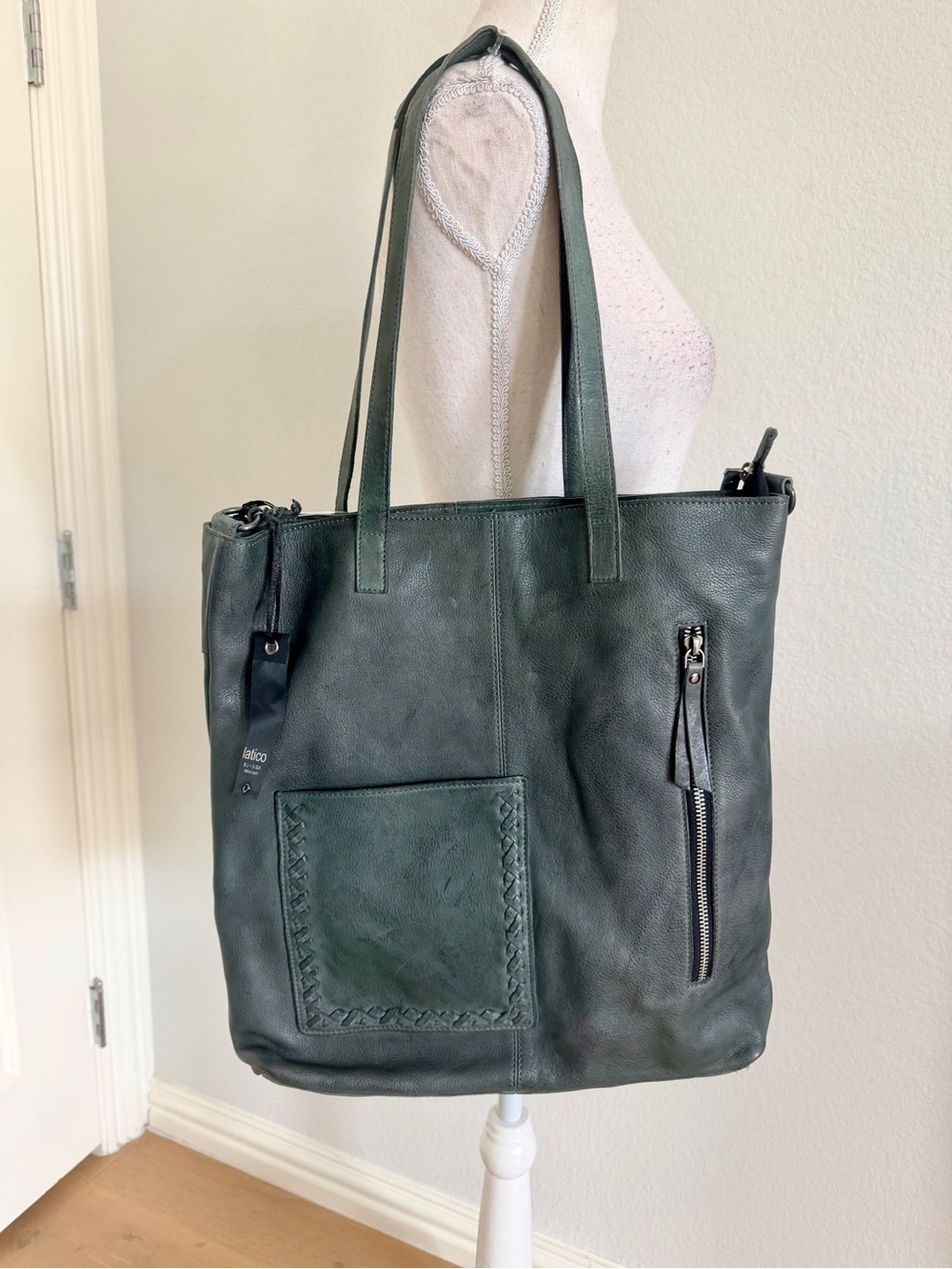 New Latico leather Dark Green Leather Tote Bag/Crossbody